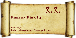 Kaszab Károly névjegykártya
