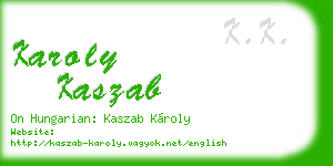 karoly kaszab business card